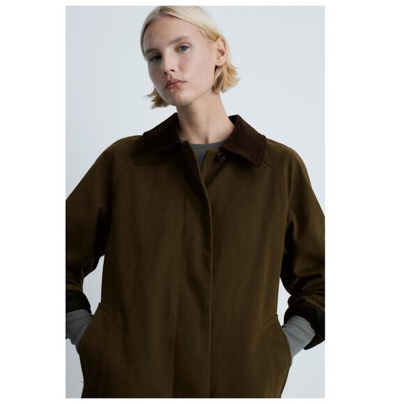 Mango Long Corduroy Collar Barn Jacket Size US/Large - Picture 4 of 16